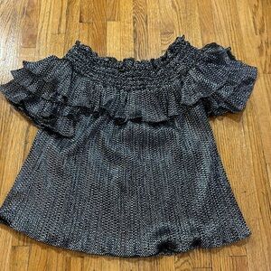 Parker Metallic Silver off Shoulder top